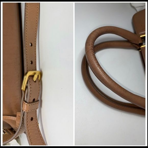 Authentic Prada Calf Leather Satchel Tan Medium - Picture 12 of 12